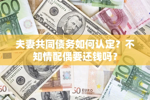 北京夫妻共同债务如何认定？不知情配偶要还钱吗？